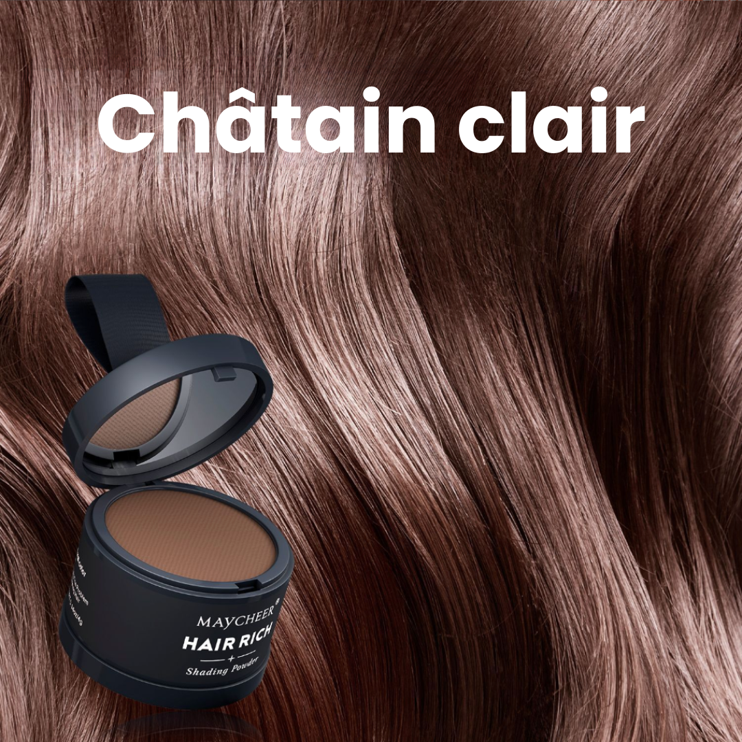 HairRich™ – La poudre qui masque instantanément vos zones clairsemées !