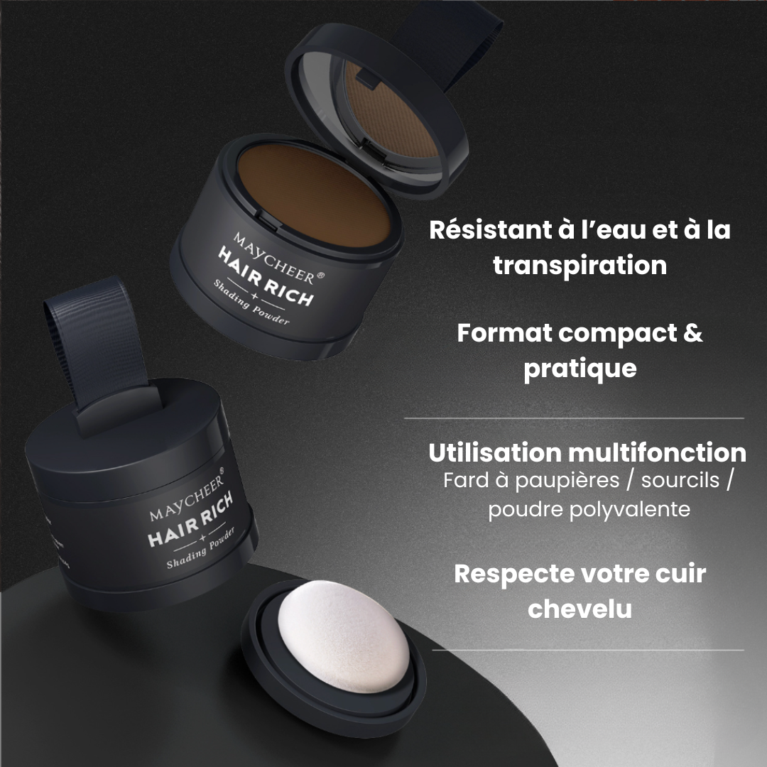 HairRich™ – La poudre qui masque instantanément vos zones clairsemées !