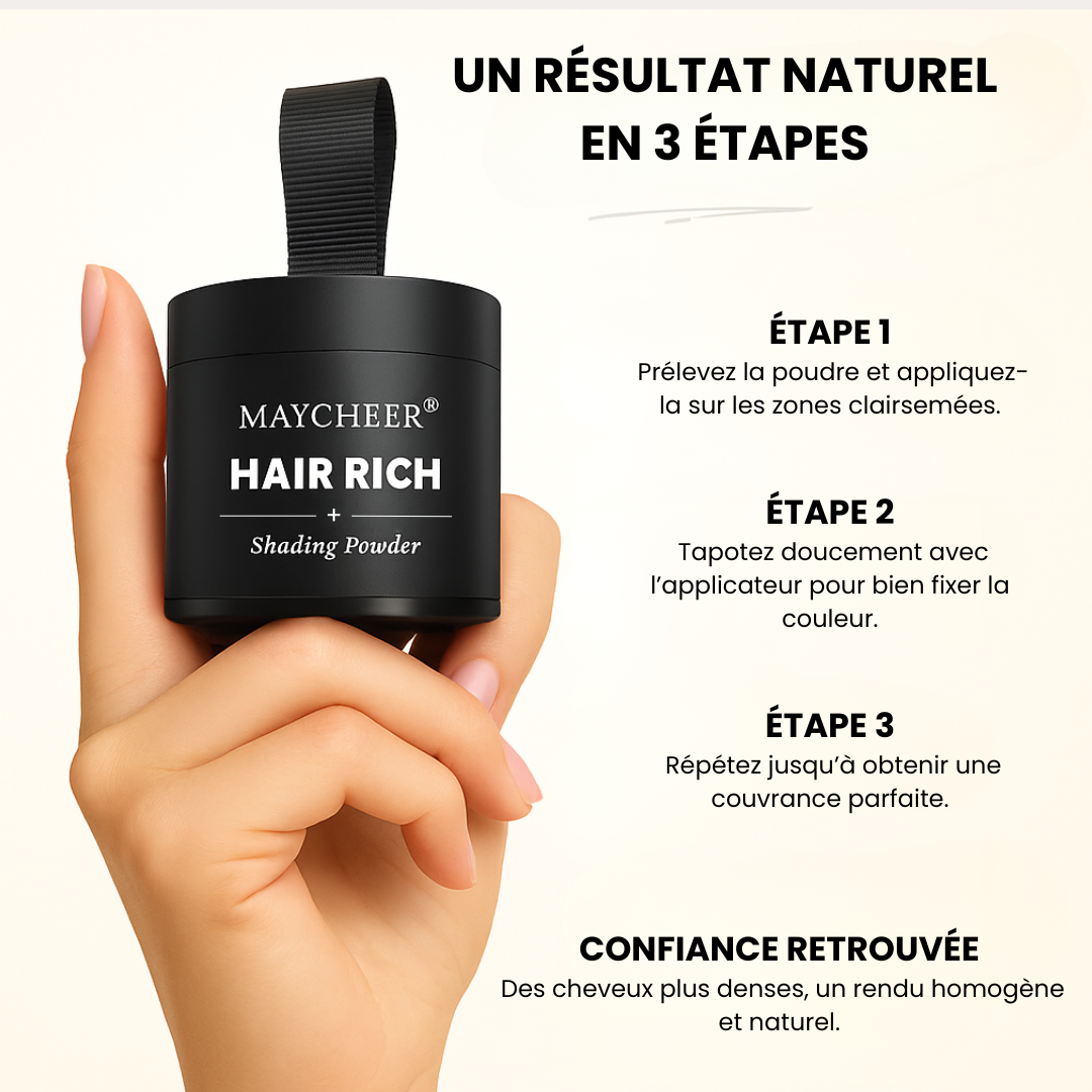 HairRich™ – La poudre capillaire naturelle qui redonne de la densité en 10 secondes
